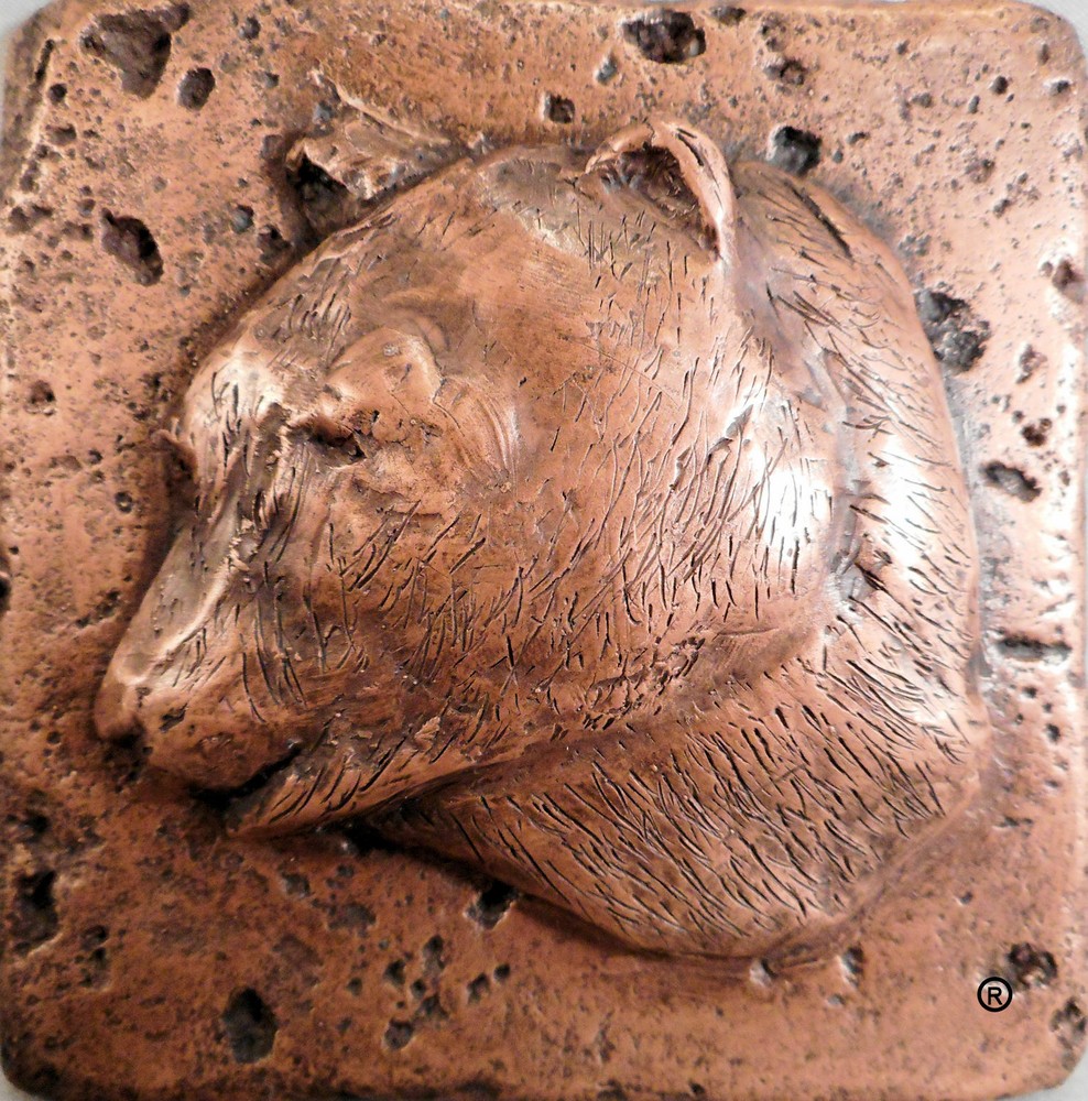 Copper Wildlife (Bear) 4"x4" Decorative Wall Tile