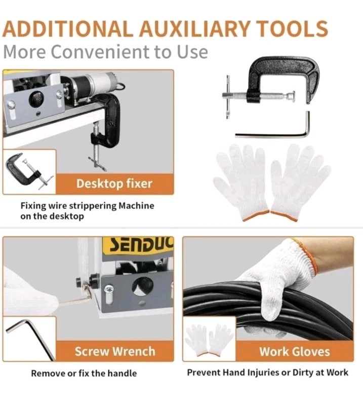 SENDUO Automatic Wire Stripper Machine 0.04-0.79inch Diameter Scrap Cable