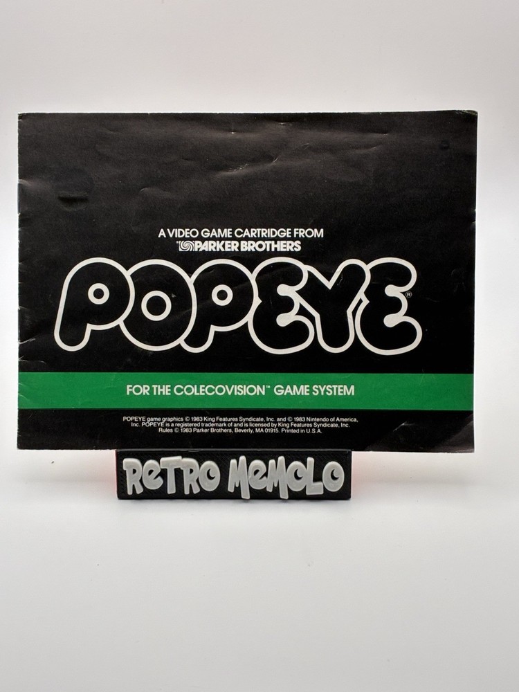 Colecovision Game Systems Popeye Manual Only