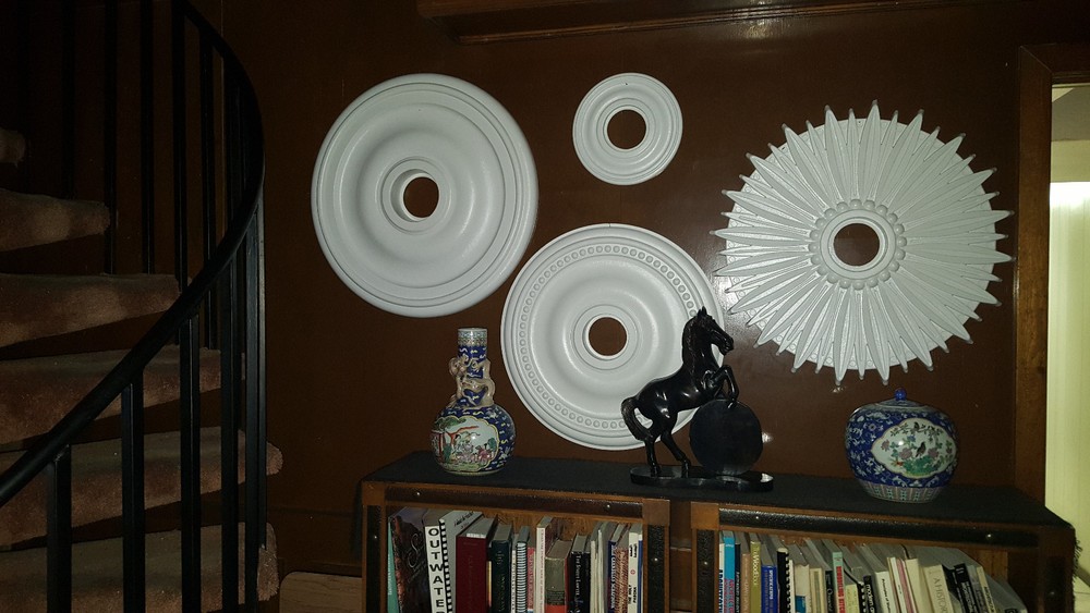 12" White Henta Mini Plano Medallion Paintable ABS Plastic Lighting Accessory