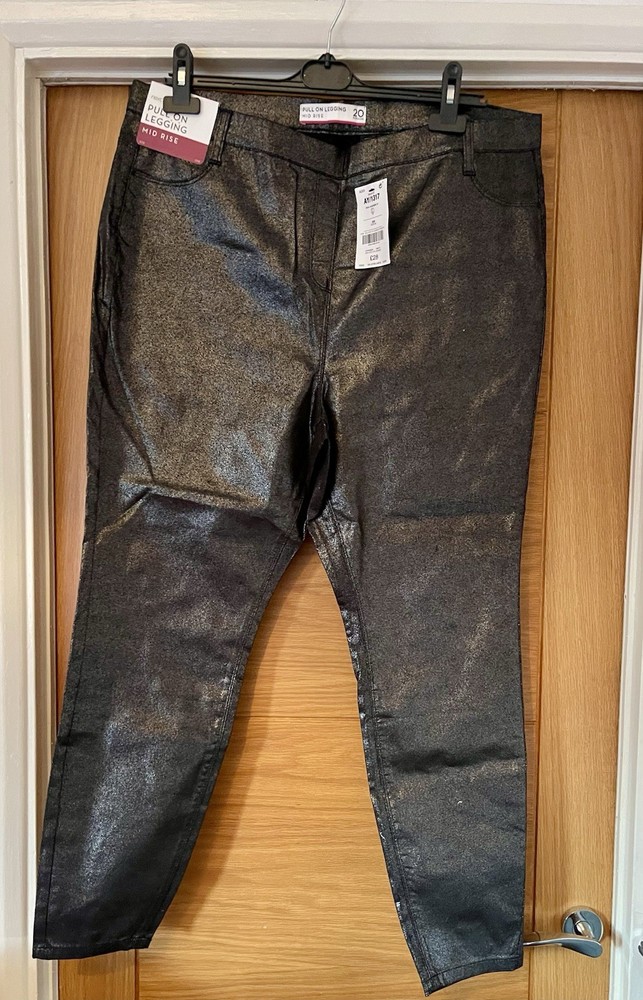 NEXT Black Shimmery Leggings. Size 20. NWT