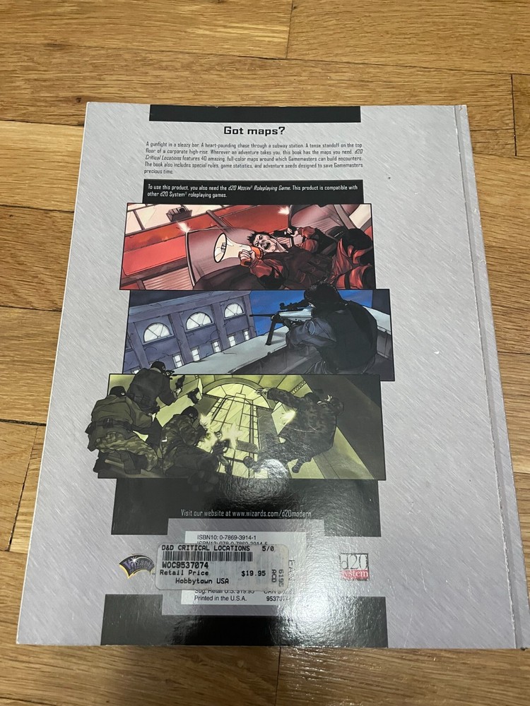 D20 Modern RPG: Critical Locations HC Wotc