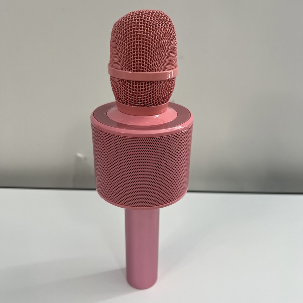 BONAOK Pink Wireless Bluetooth Karaoke Microphone w/ USB Cable