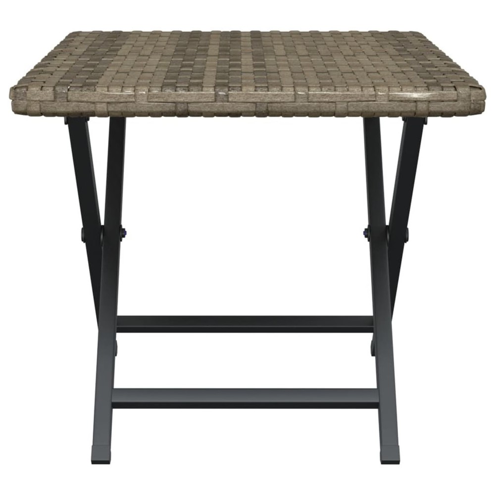 Folding Table Gray 17.7"x13.8"x12.6" Poly Rattan