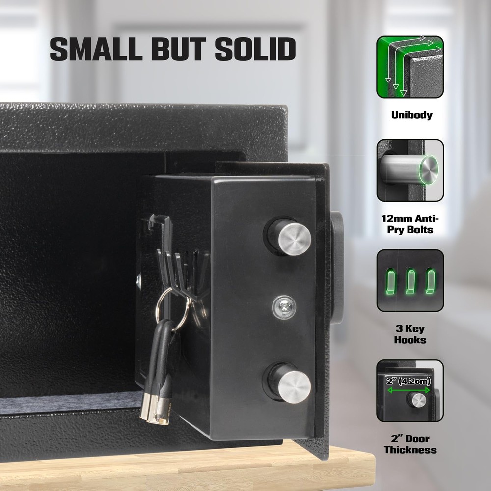 Mini Personal Electronic Safe Box - Small Security Box with Digital Keypad & ...