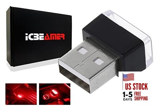 Mini USB LED Light 1-Pack () | Direct Plug-in TYPE-A (Standard) Red
