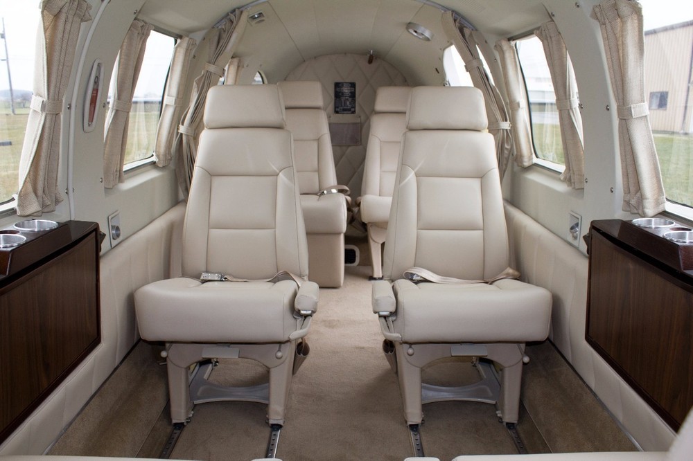 Piper Navajo custom leather interior, PA-31