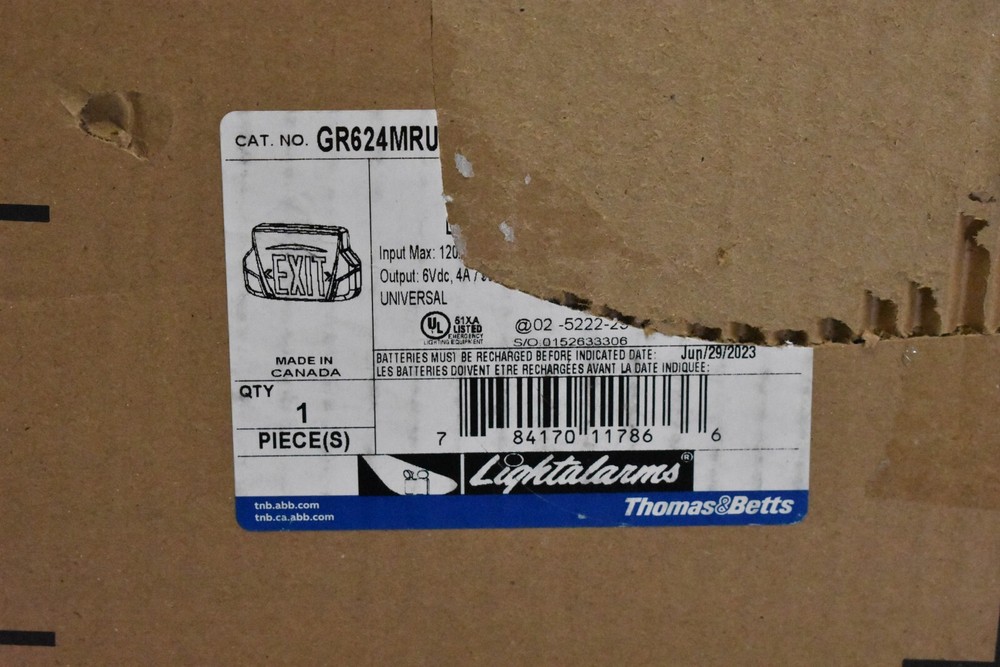 Spec Grade Exit Sign Emergency Light Combo With Red Letters