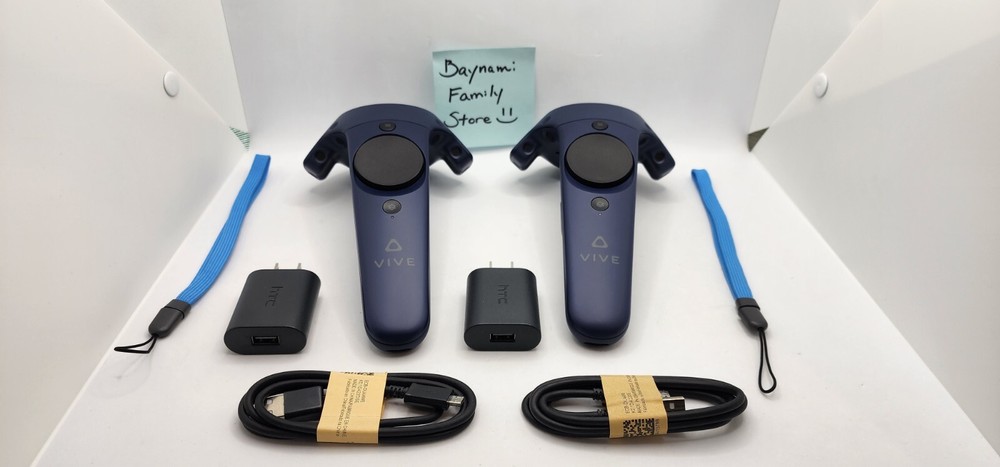 2x (Pair) of HTC Vive Pro 2.0 Blue Controllers Controller + USB Charger + Cable