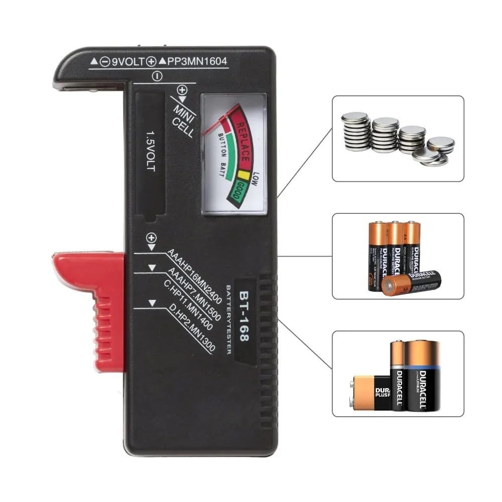 Battery Tester Checker Capacity Display Checkered black