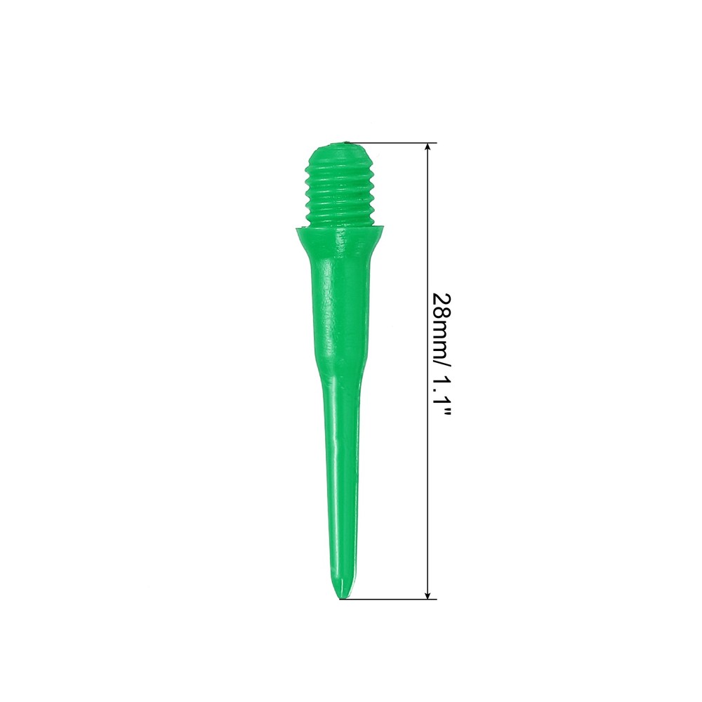 Plastic Dart Tips, 100 Pack 2BA Thread Soft Dart Tips Dart Accessories, Green