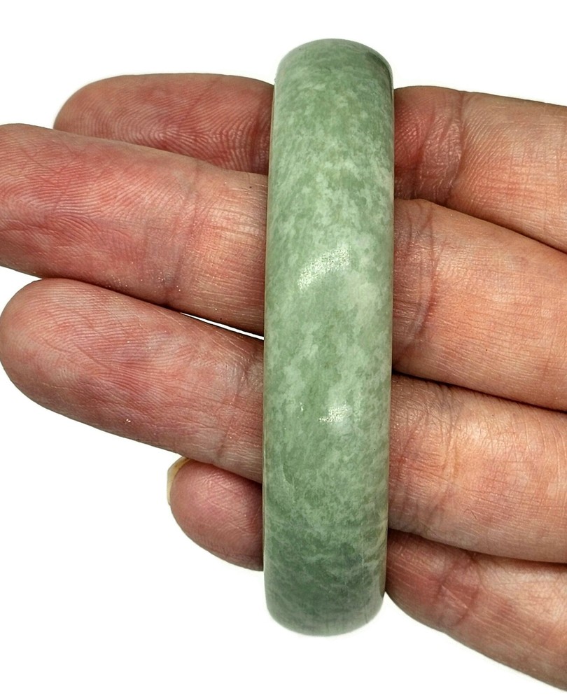 Solid Jade Bangle, 58mm Diameter, Green Nephrite Jade, Protection Gem, Lucky Gem