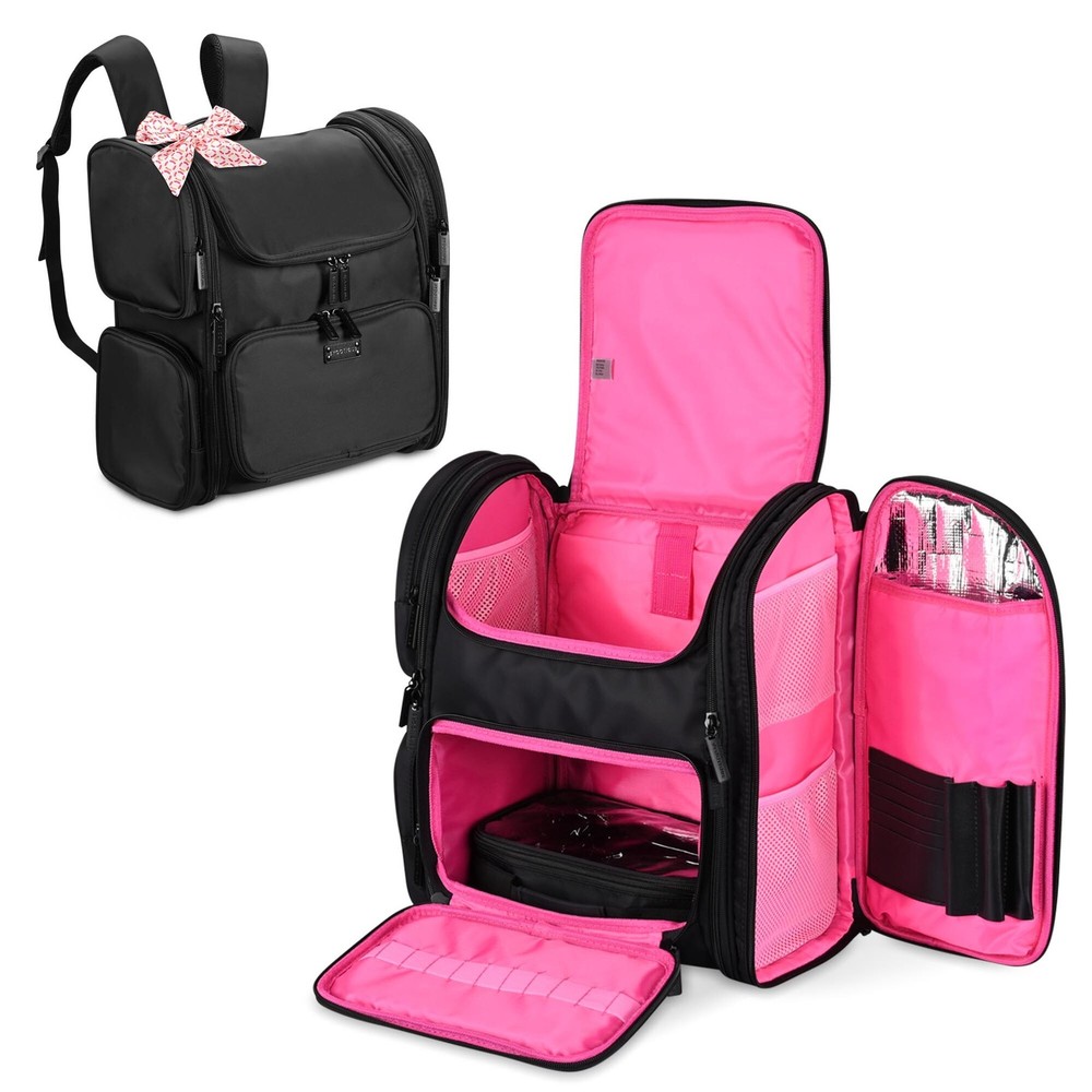 Byootique Portable Soft Sided Makeup Backpack Cosmetic Storage Organizer Bag