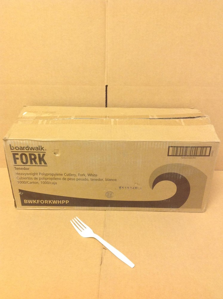NEW Boardwalk BWKFORKWHPP Heavyweight Polypropylene Cutlery Fork, 1000/Box