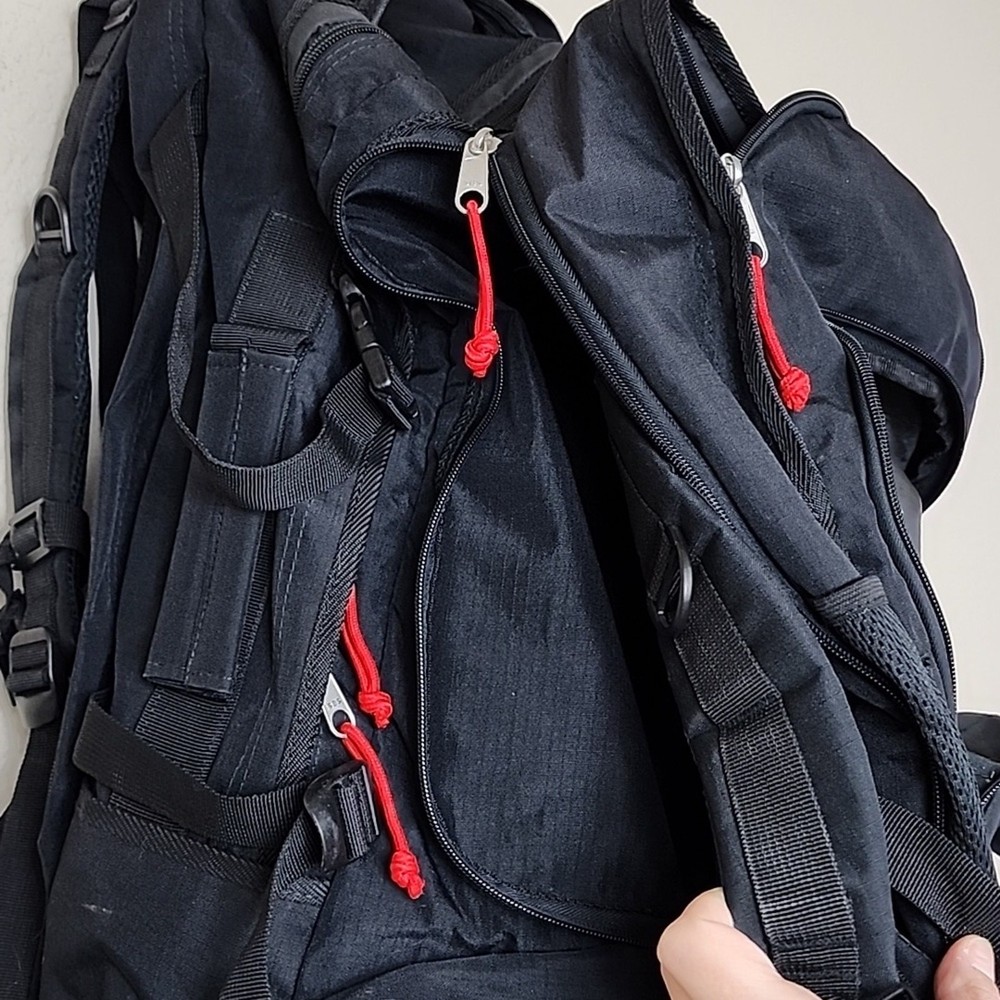 Black Vintage TCM Hiking Camping Backpack