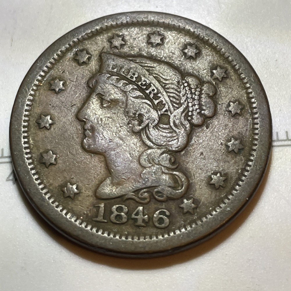1846 braided hair large cent