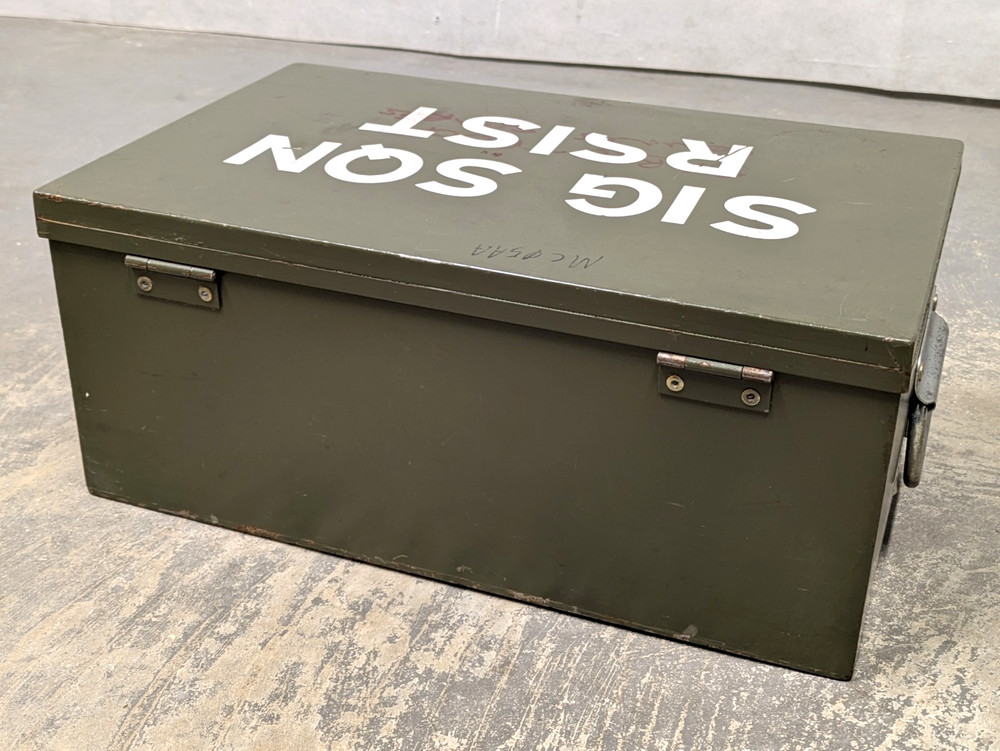 British Army Small Lockable Field Chest Document Transport Storage Case Tool Box