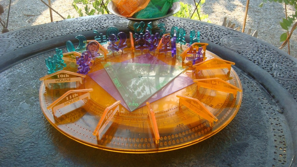 Astrological Astrology Zodiac Board with Planets Orange Learning Study