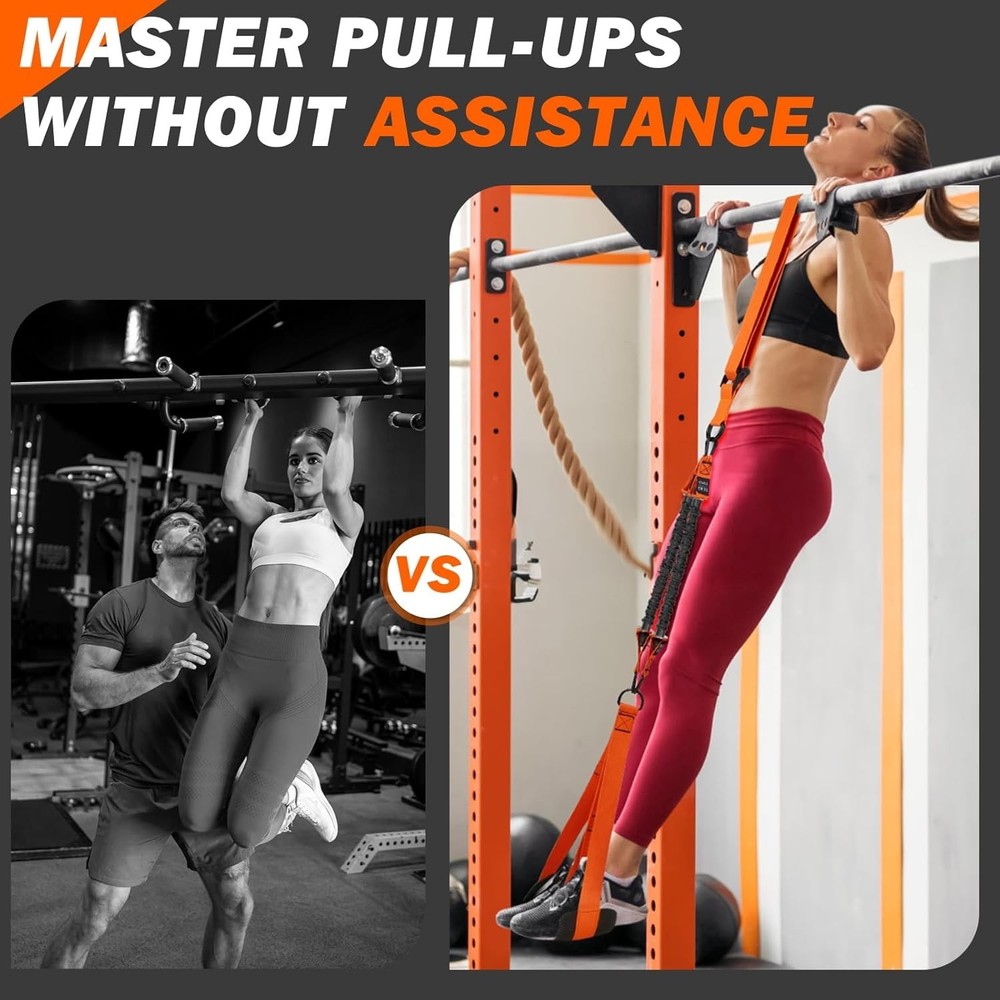 Pull Up Assistance Bands 50-350lbs, Heavy Duty Pull Up Workout Band with Feet...