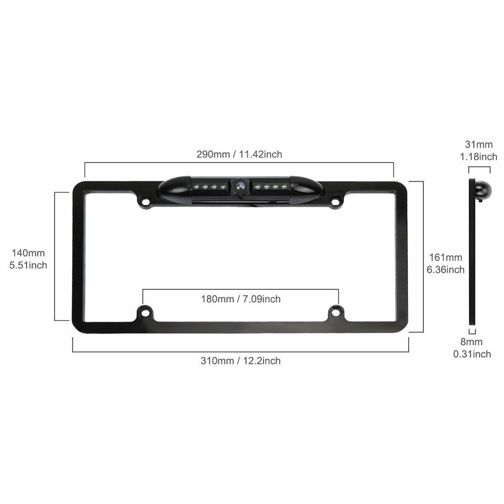Backup Camera Rearview License Plate Frame for Jensen CM901MIR