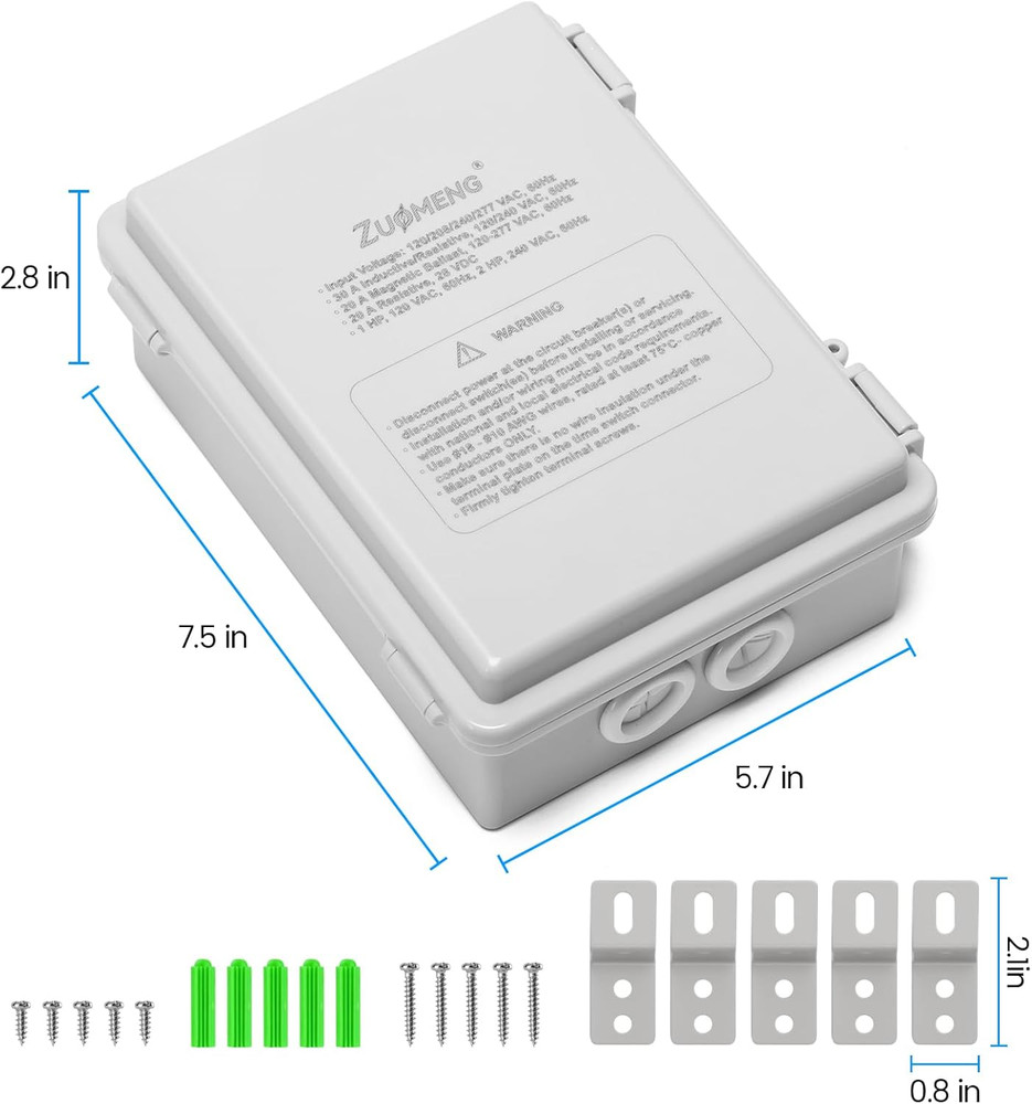 30A Astronomic Timer Switch, Weekly Scheduler, Waterproof, Rechargeable Battery