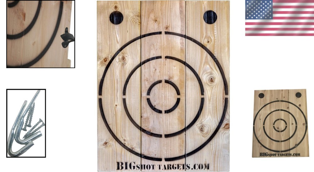 Official Size Rectangular Axe Throwing Target with Hanging Chain and Opener