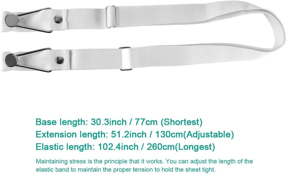 Bed Sheet Holder Straps- Adjustable Fitted Sheet Clips Bed Sheet Fastener Suspen