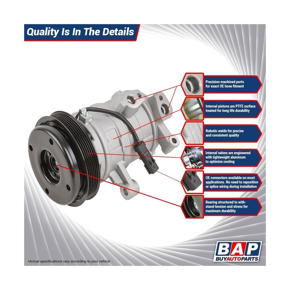 AC Compressor & A/C Clutch For Ford E150 E250 E350 E450 E-150 E-250 E-350 E-4...