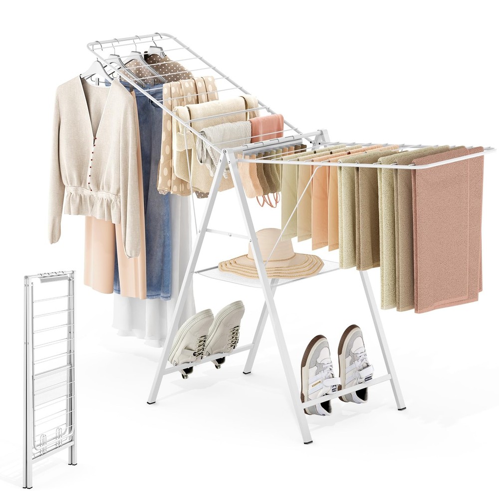 Drying Rack Clothing, Clothes Drying Rack Foldable, Metal Laundry Drying Rack...
