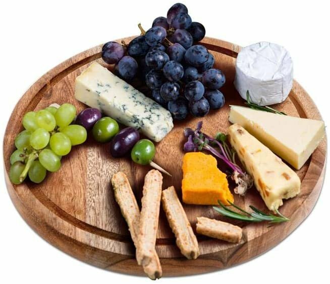 "Wood Cake Stand with Glass Dome: Transformable to Cheese Board - Multi-function