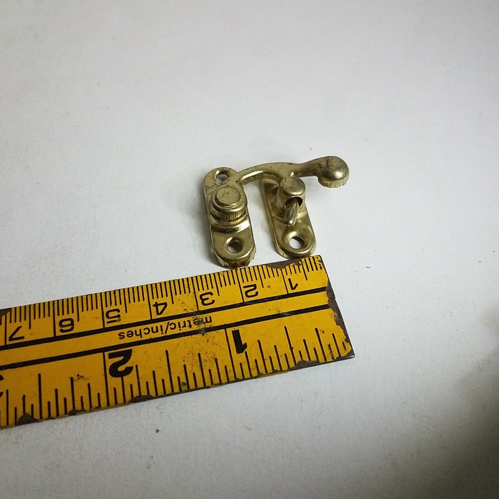 Latch And Hinge Set For Box Lid Brass