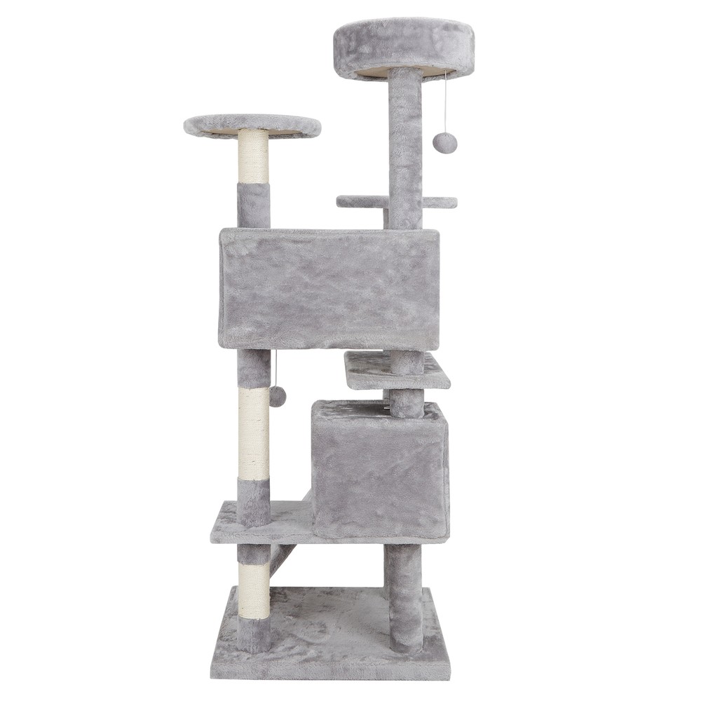 53" Cat Tree Scratching Post Condo Tower Playhouse W/ Cave & Ladders Activity