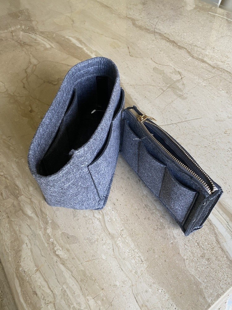Purse Handbag Organizer Grey 2 Pc Set