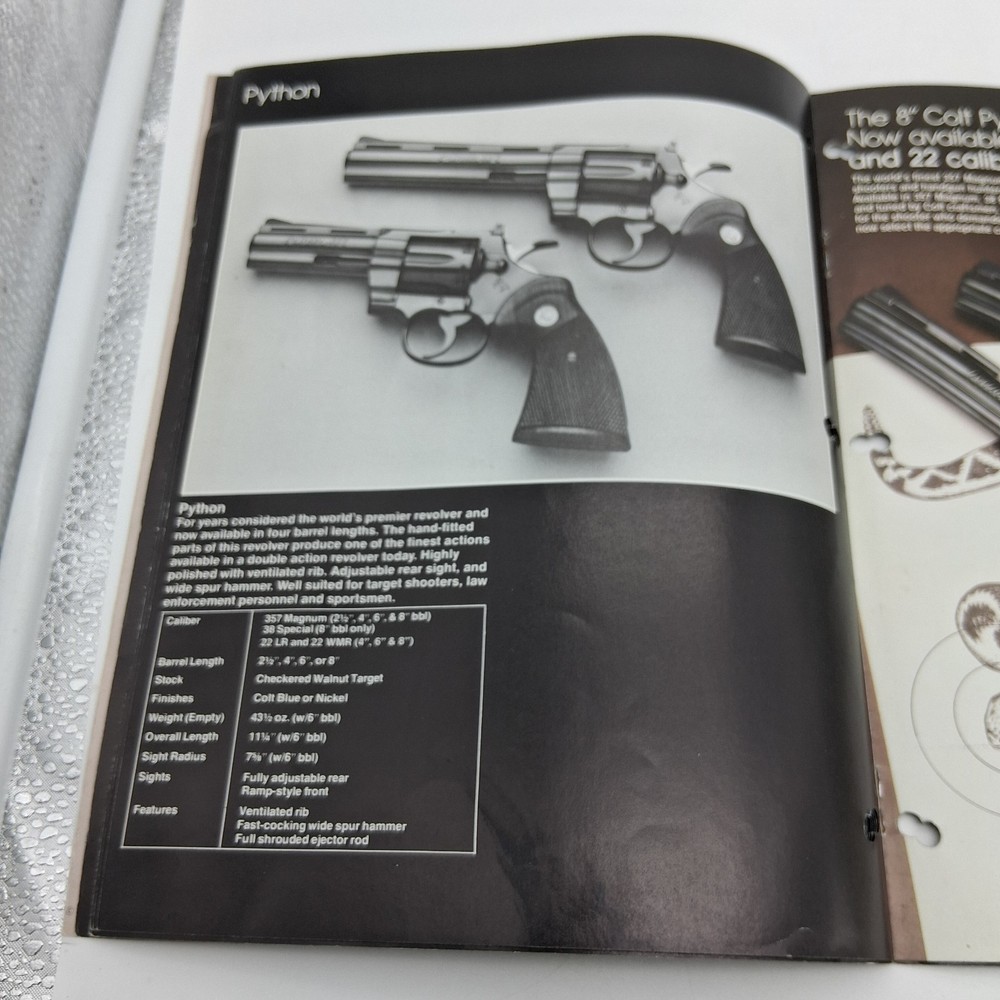 Vintage 1981 COLT FIREARMS 24 Page Catalog Dragoons Navy Python Army Diamondback