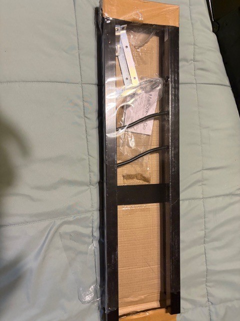 Black Stainless Steel Mailbox with mounting posts