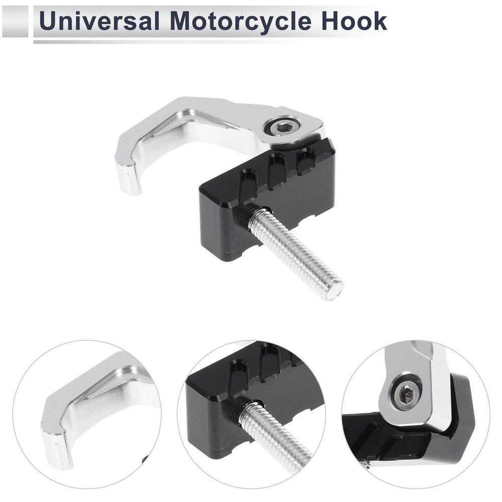 Motorcycle storage hook 42mm silver/black