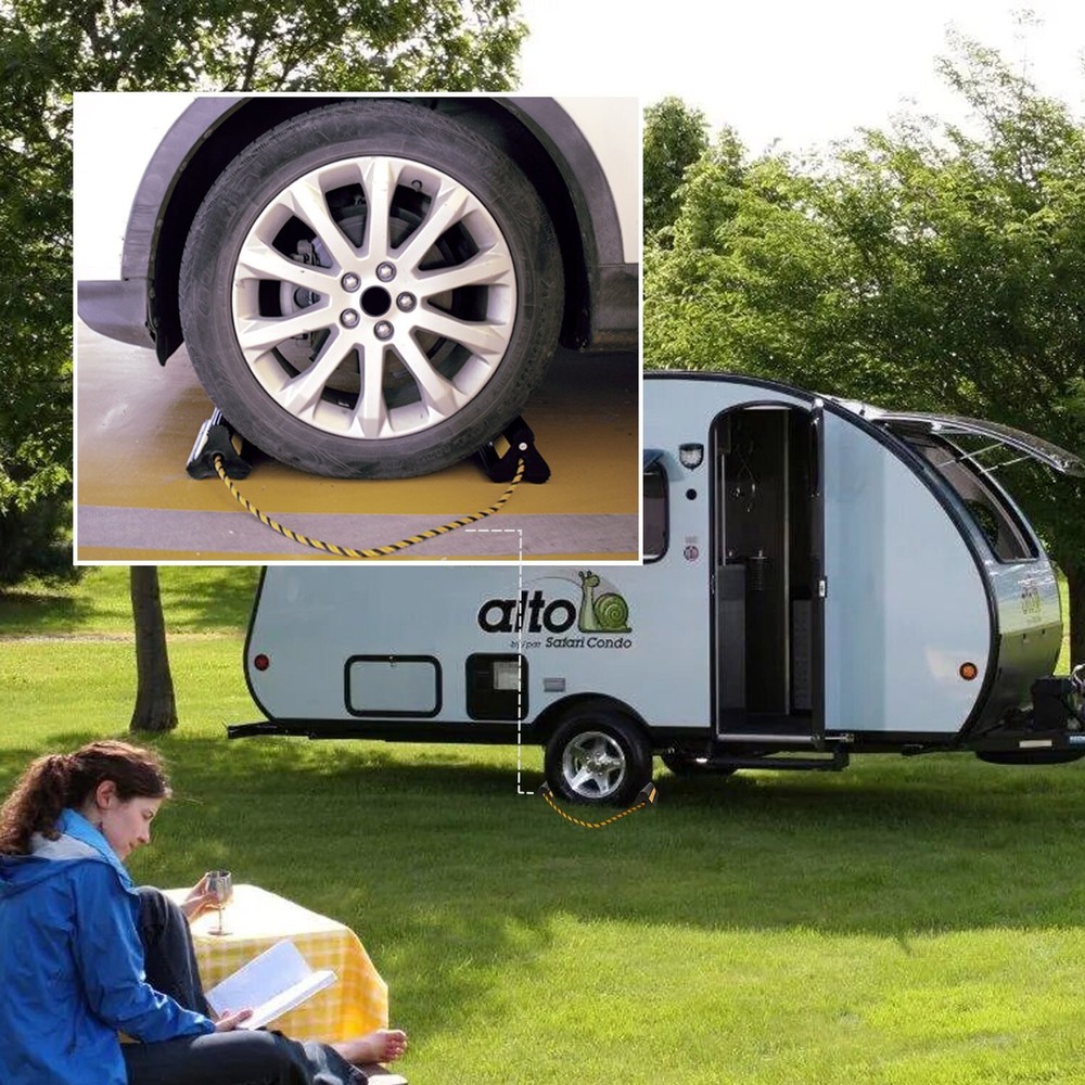 4 Pack 2 Pair Wheel Chocks，Solid Rubber Wheel Chock，For Travel Trailers Camper