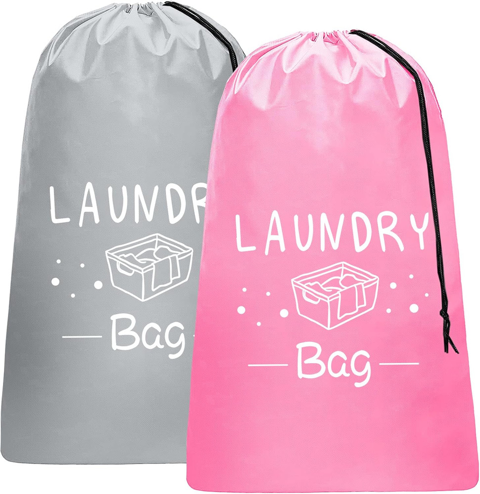 2 Pack Extra Large Travel Laundry Bag, Dirty Clothes Organizer with Drawstring,H