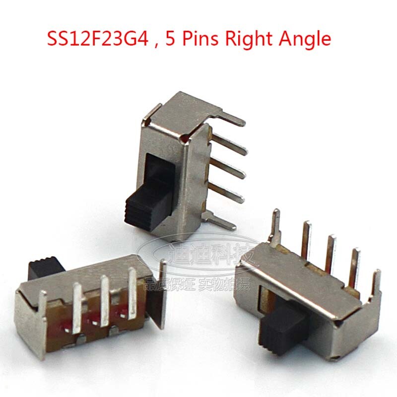 Microswitch 5 Pins Right Angle PCB Panel Horizontal Slide Switch 5mm Terminal
