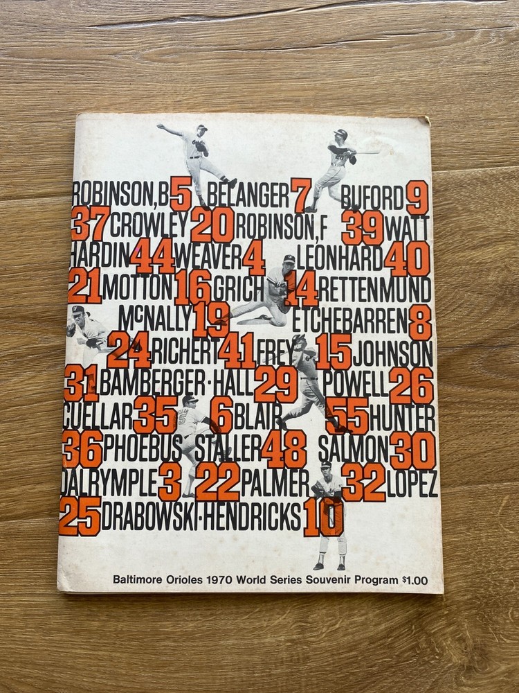 1970 Cincinnati Reds at Baltimore Orioles World Series Baseball Program Unmarked