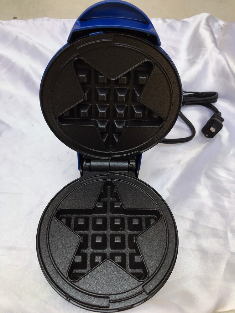 Dash Star Mini 4" Waffle Maker Blue-model DMWR001NM
