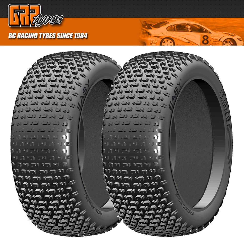 NEW GRP 1:8 Buggy EASY B Medium Donut Tires with Insert (2) : Front / Rear