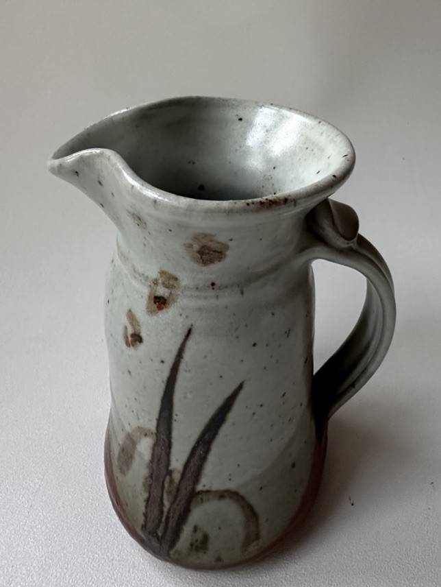 Signed Studio Pottery Hand Thrown And Painted Pitcher 6” Tall -T07