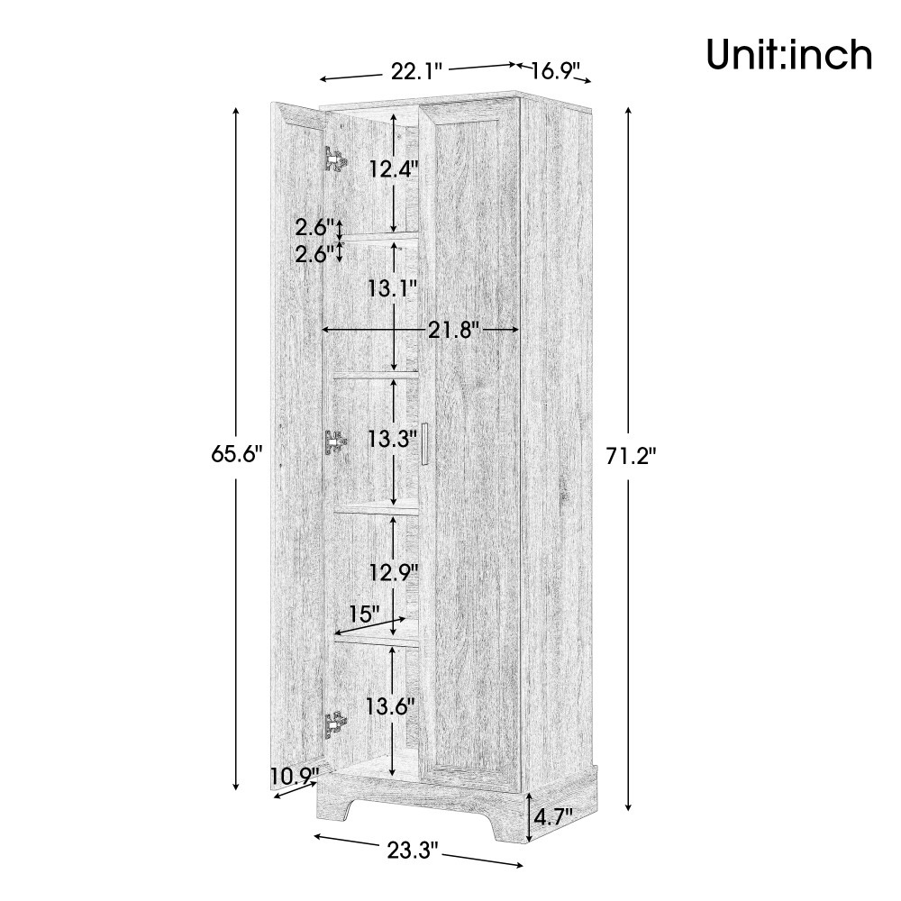 Storage Cabinet W Two Doors Adjustable Shelf