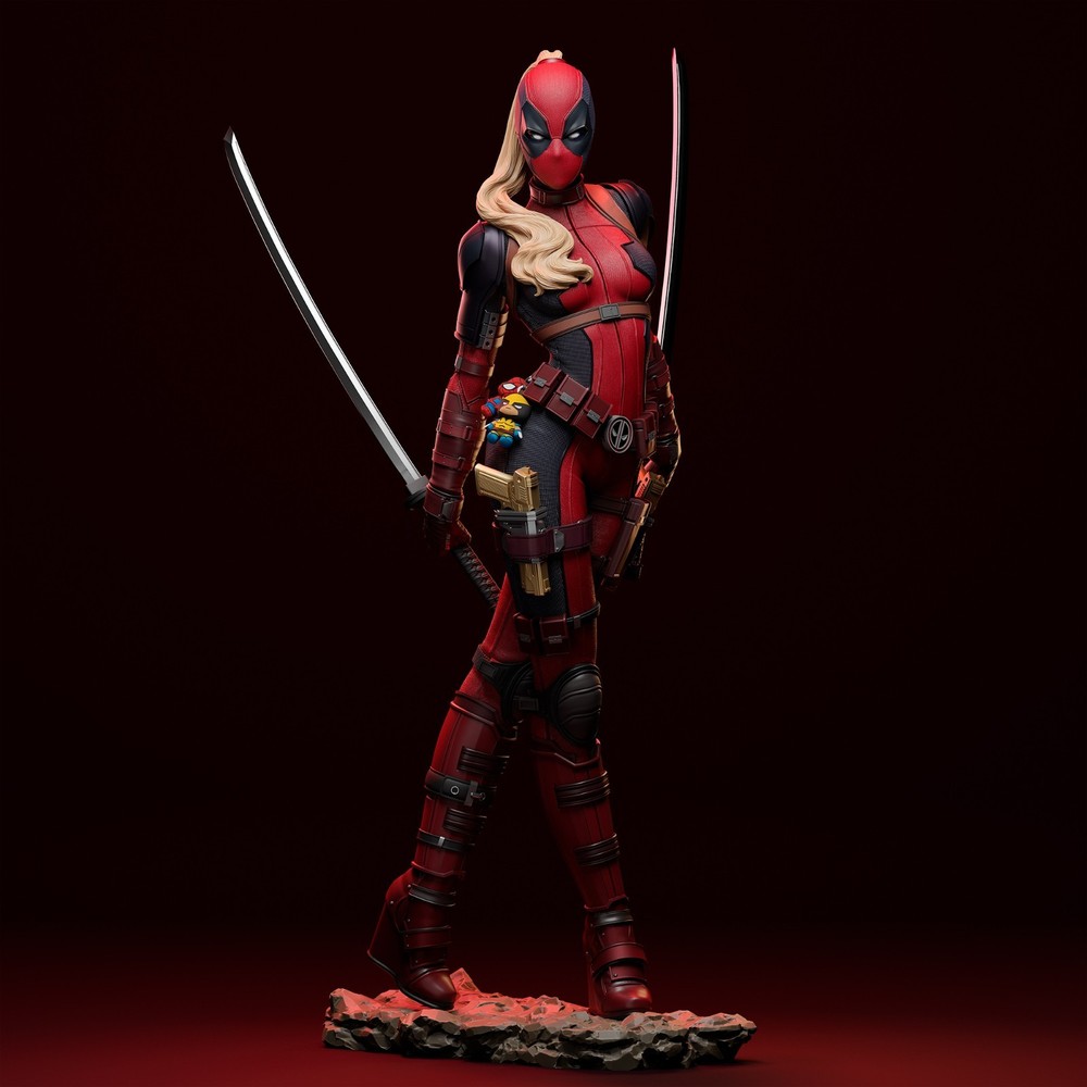 UNPAINTED Lady Deadpool 3d Printed Model Kit