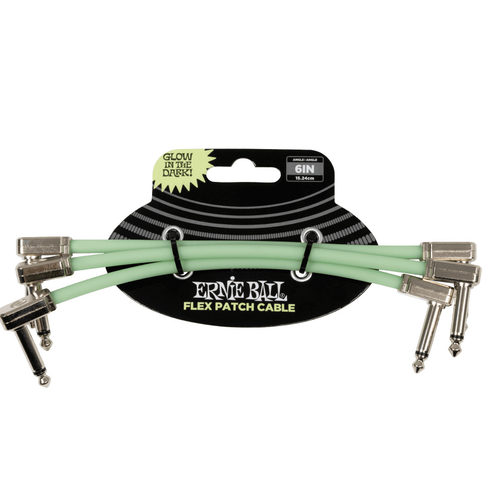 Ernie Ball Flex Patch Cables 6" (3-Pack) Glow In The Dark - P06475