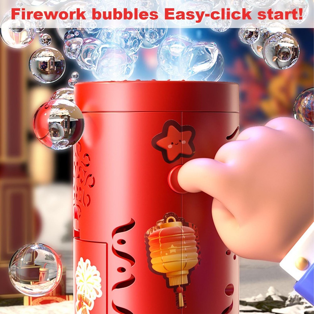 Automatic Firework Bubble Machine with Dynamic Music Light Bubble Toy
