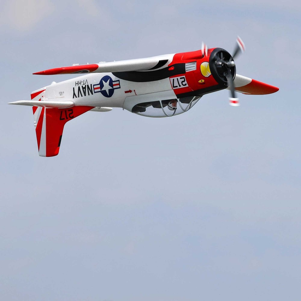 E-flite RC Airplane T-28 Trojan 1.2m BNF Basic with Smart EFL18350