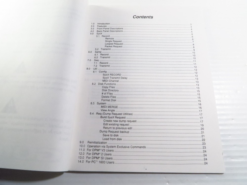 Peavey MIDI Streamer Data Storage Processor Owners Manual (Photocopy)