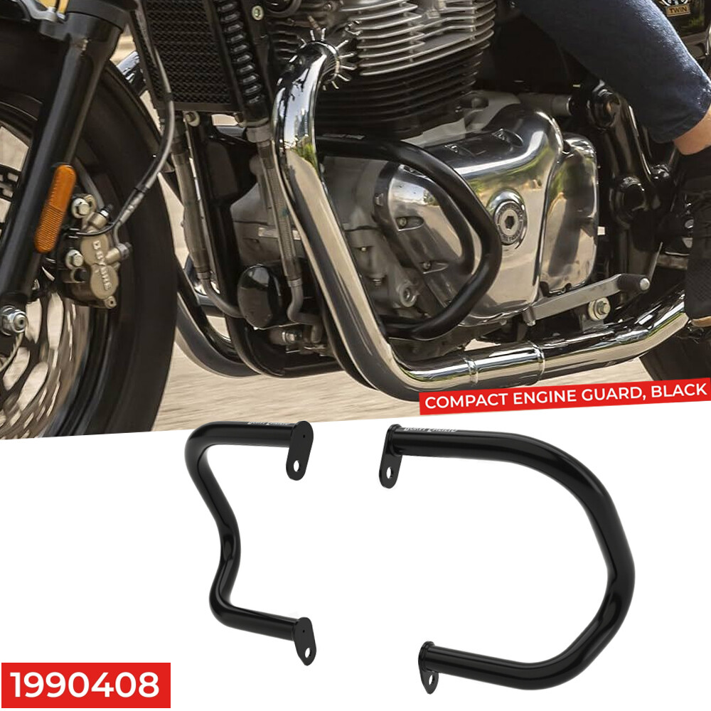 Black Compact Engine Guards FOR ROYAL ENFIELD GT & Interceptor 650